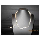 Rope necklace with irridescent beads