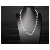 Pink and gold beaded necklace