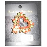 holly berries with shape of heart with gems