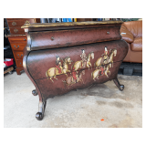 Bombe Chest with Equestrian and Floral Motif