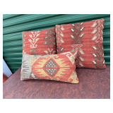 Set of Three Decorative Kilim Style Throw Pillows