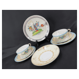 Ceramic Tea Service Set with Pagoda Motif