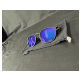 Oakley Sunglasses with Blue Tinted Lenses and Carrying Pouch