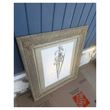 Botanical Iris Spuria Print in Ornate Gold Frame