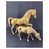 Set of Two Brass Horse Figurines