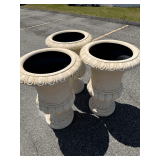 Set of Three Decorative Pedestal Planters