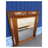 Ivory Gold Crackle Finish Decorative Wall Mirror