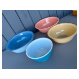 Assorted Pyrex Multi-Colored Glass Mixing Bowls