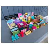 Assorted Plastic Dollhouse Furniture and Accessory Collection