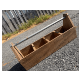 Wooden Tool Caddy with Metal Handle