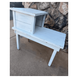Two-Tiered Painted Wooden Step Table
