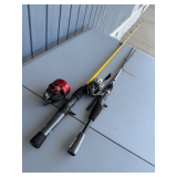 Two-Piece Fishing Rod and Reel Set: Shakespeare Durango and Daiwa Silvercast