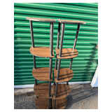 Pair Five-Tier Corner Display Shelving Unit with Wood Grain Finish