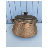 Hammered Copper Pot with Lid and Dual Handles