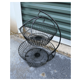 Two-Tiered Black Wire Countertop Storage Basket