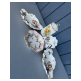 Collection of Porcelaine de Paris Floral Tableware and Decorative Pieces