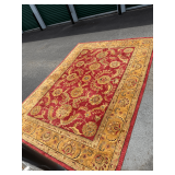 Jaipur Collection Wool Area Rug in Burgundy and Gold