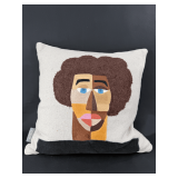 Pillow Perfect Abstract Portrait Embroidered Throw Pillow