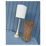 Table Lamp with Woven Cylinder Shade