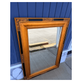 Rectangular Wall Mirror with Gold and Black Frame