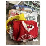 box lot of vintage fabric items etc.