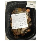 lot of pence coins