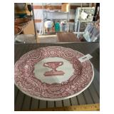 red and white spode plate warwick