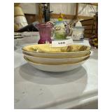 lot of 3 aynsley orchard gold sauce bowls