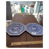 2 spode greek plates