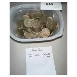 lot of 70 1 British pound coins