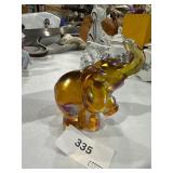 fenton glass elephant amber