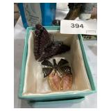 Butterfly and shell broaches