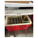 cooler of vintage Pepsi bottles