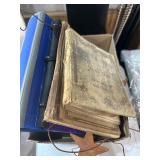 box lot of antique books, etc.