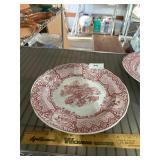red and white spode plate seasons