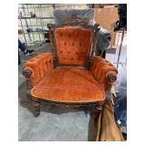 victorian side chair - orange armchair