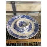 spode blue room chip and dip platter