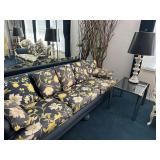 navy rattan vintage couch