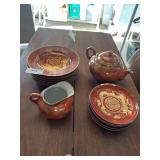 asian painted vintage tea set