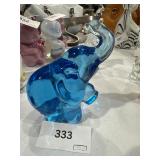fenton glass blue elephant