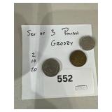 set of 3 polish Groszy coins