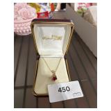 Ruby, diamond and 14K Necklace