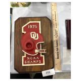 OU 1975 NCAA Champs football plaque