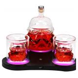 Whiskey Decanter Set with 7 Colour Lighted base
