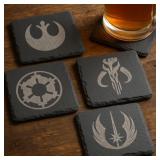 Slate Coasters ï¿½ Engraved Faction Emblem Set