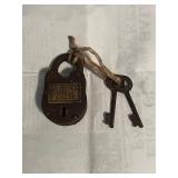 NY Insane Asylum Padlock w/ Keys