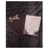 Rose Gold Bride Crown & Hankerchier Set