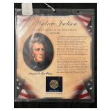 Andrew Jackson $1 Gold Coin and Stamps set  RARE
