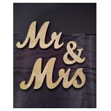 Mr and Mrs Freestanding Gold Sparkle Letters
