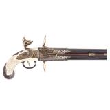 Colonial Double Barrel Over-Under Flintlock Pistol
